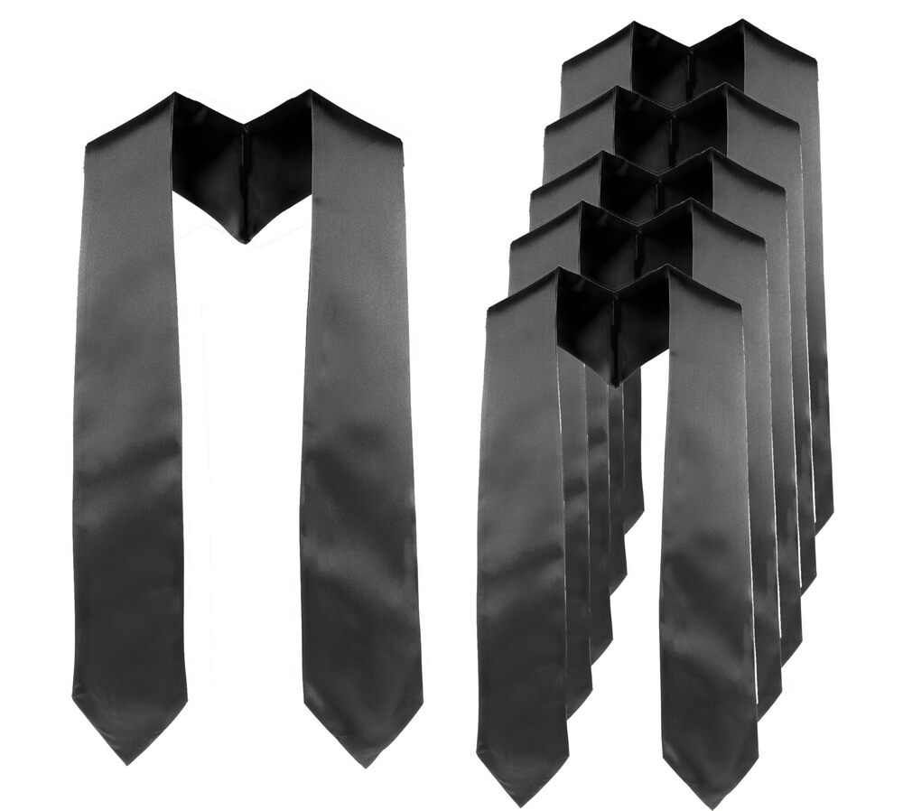 1675 6 Pieces Unisex Graduation Stole Blank Graduation Sash Plain Grad